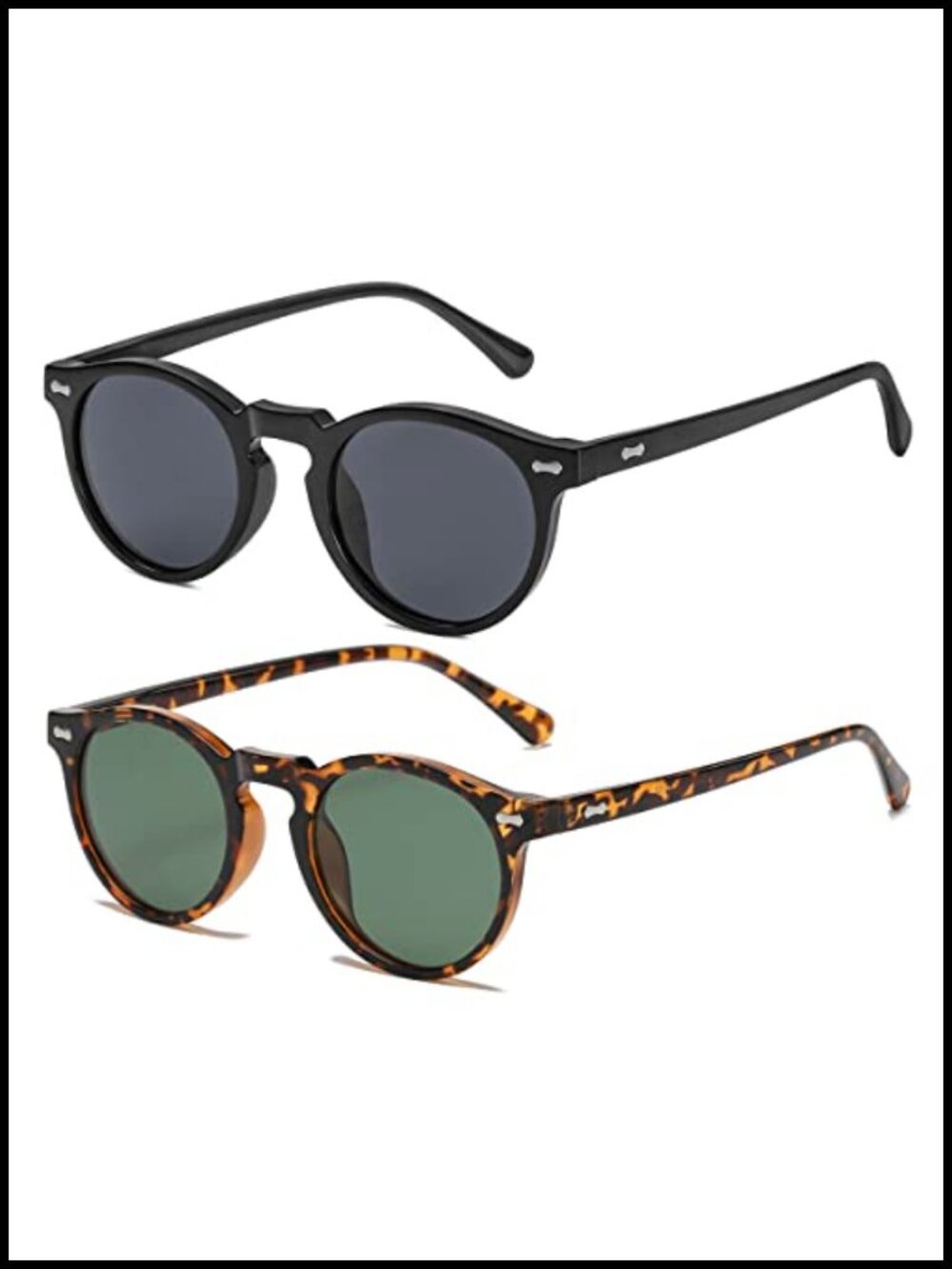 Round Polarized Sunglasses UV400 Acetate Frame Unisex Retro